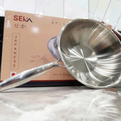 Chảo Inox Seka TriMax SK6050 3 Lớp Nguyên Khối Chống Dính 26 - 28cm Dùng Cho Mọi Loại Bếp