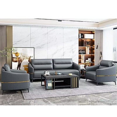 Bộ sofa da văn phòng cao cấp Tundo kèm ghế đơn HVPCT-21
