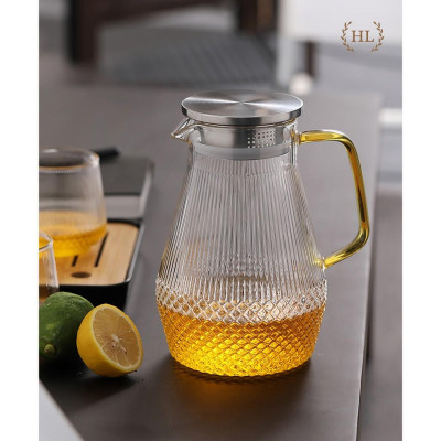 BỘ BÌNH CỐC BOROSILICATE SIÊU NHẸ - CHỊU NHIỆT - CƯỜNG LỰC | Bình cốc thuỷ tinh phong cách NORDIC vân kim cương (Mix Lẻ)