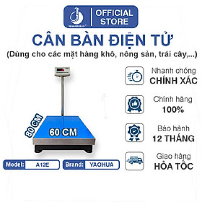 Cân Bàn Điện Tử A12E - Mặt Bàn Cân 600X800MM