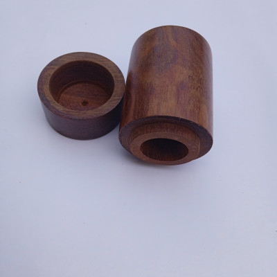 Lọ đựng tăm gỗ trắc NH HOME hình trụ 