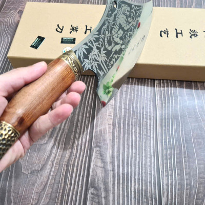 DAO BẾP - DAO THÁI CHẶT HOA VĂN HỔ MÃ A5 DT150 NT topcomshop vn