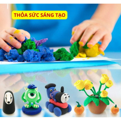 Đất Nặn Nhiều Màu - Chất Liệu An Toàn Đất sét tự khô an toàn Lốc 36 màu cao cấp Softclay nặn hình, làm Butter slime