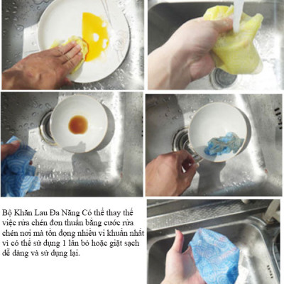 Combo 6 Cuộn Khăn Lau Đa Năng ( 6 Cuộn - 300 khăn ) Tiện Ích