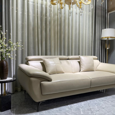 Sofa băng da bò Italy Juno sofa màu nâu SFBCT21 2m6 hàng cao cấp chuẩn da bò nhập khẩu Ý