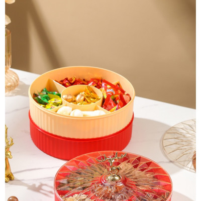 Hộp khay 1 tầng và 2 tầng đựng mứt bánh kẹo Tết có nắp đậy - Mẫu 2025