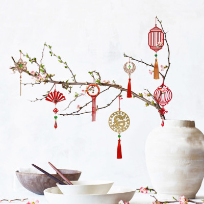 Bộ 5 dây treo trang trí tết, phụ kiện handmade trang trí cây mai, đào - Nguyệt Hoa Đăng - 5NHDD