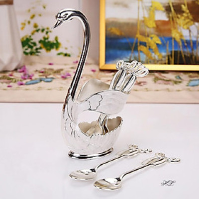 BỘ THÌA NĨA THIÊN NGA HỢP KIM ĐÍNH ĐÁ CÓ NƠ | LẴNG THIÊN NGA HỢP KIM KÈM THÌA HOẶC RĨA MẠ VÀNG CAO CẤP