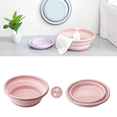 Thau nhựa gấp gọn đa năng12x35cm, giao màu ngẫu nhiên+ Tặng kèm thau gấp gọn đa năng 9x25cm - Hàng chính hãng (Giao màu ngẫu nhiên)
