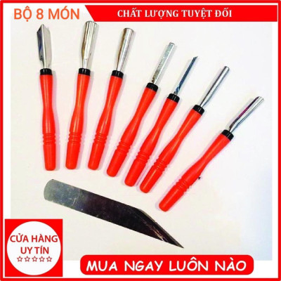 ( HÀNG CAO CẤP ) Bộ 8 & Bộ 9 món dụng cụ - dao tỉa hoa quả nghệ thuật 