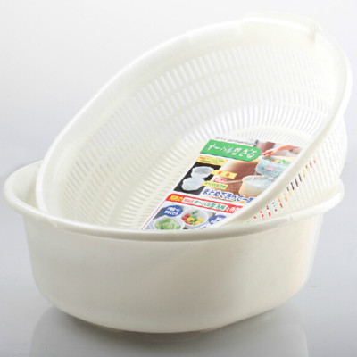 Thau nhựa trắng đựng đồ, rửa rau củ 5,3L - Hàng nội địa Nhật
