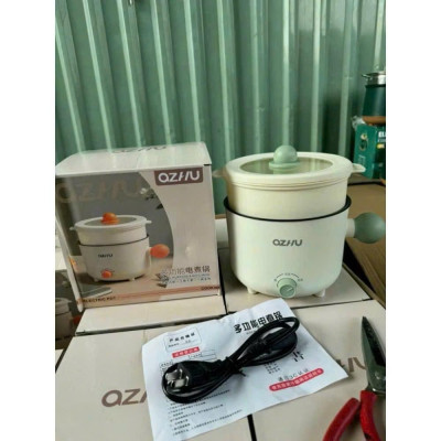 Nồi Lẩu Điện Mini Azhu 1.8L Đa Năng – 2 Nấc Nhiệt, Kèm Giá Hấp, Công Suất 600W