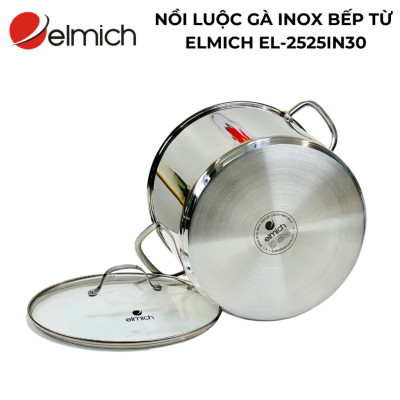 Nồi luộc gà 5 đáy Inox 304 Elmich EL-2525IN30 size 30cm cao 24cm dung tích 16L, bảo hành 24 tháng