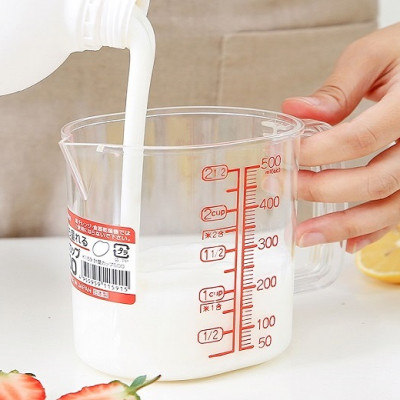 Combo ca đong đa năng có vạch chia 500ml + set 3 miếng mút rửa bát - made in Japan