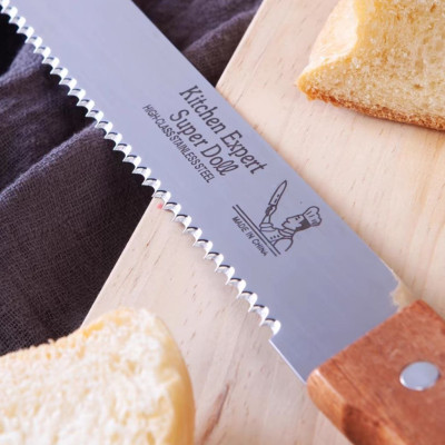 Dao Cắt Bánh Mì Bánh Ngọt Bánh Sinh Nhật ,Răng Cưa Tay Cầm Gỗ 38cm