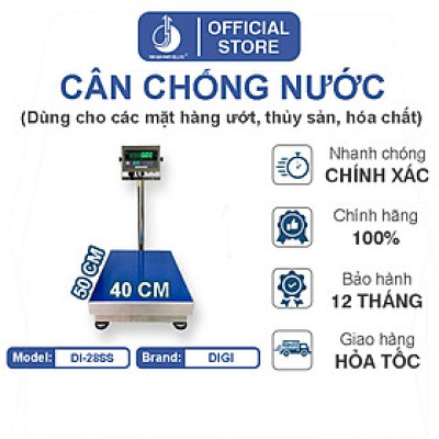 Cân Điện Tử Chống Nước DI28SS - Mặt Bàn Cân Inox 400x500MM