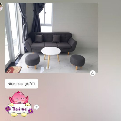 Bộ sofa băng phòng khách tay cong 1m9x80 xám đen