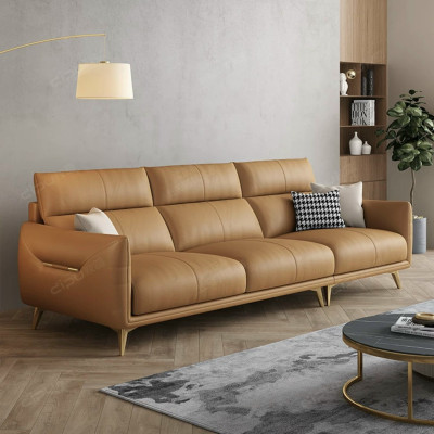 Ghế sofa băng 4 chỗ ngồi Tundo 200 x 85 cm x 85 cm màu cam đất + trắng kem