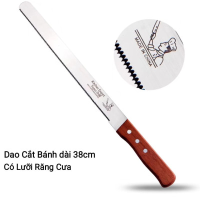 Dao Cắt Bánh Mì Bánh Ngọt Bánh Sinh Nhật ,Răng Cưa Tay Cầm Gỗ 38cm