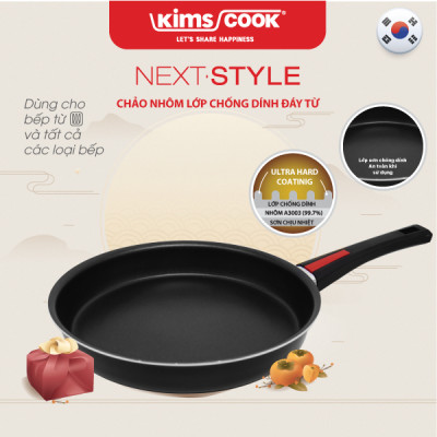 [GIÁ SỐC] Chảo Next Style Chống Dính Kims Cook NA120GT-BK-H - Đáy Từ - Hợp Kim Nhôm