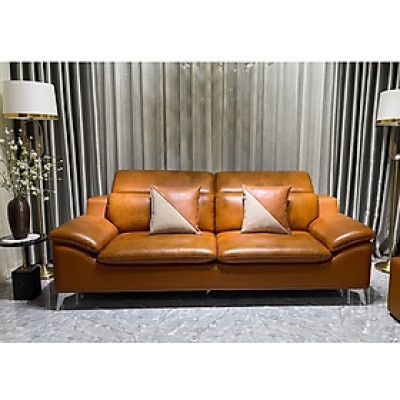 Sofa góc L da bò Italy Tundo màu nâu – SFBCT08 2m6 x 1m8 hàng cao cấp chuẩn da bò nhập khẩu Ý