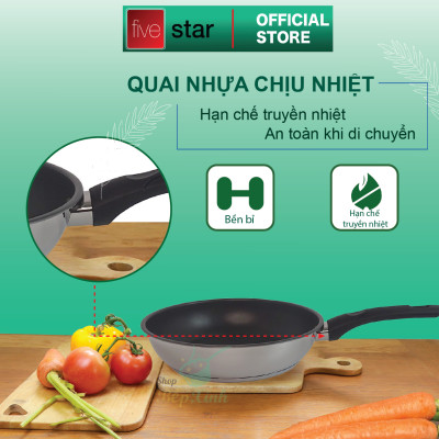 Chảo Inox Chông Dính 3 Đáy Fivestar CKD24-3DI (24cm)  - Hàng Chính Hãng