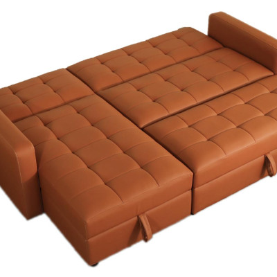 Sofa giường kéo góc L Juno sofa màu cam, xám, tro