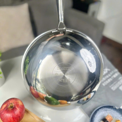 Chảo Inox Seka TriMax SK6050 3 Lớp Nguyên Khối Chống Dính 26 - 28cm Dùng Cho Mọi Loại Bếp