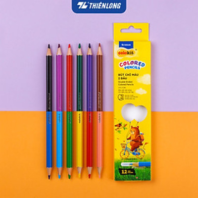 Bút chì 12/24 màu hai đầu - Double Ended Colored Pencils - Thiên Long Colokit