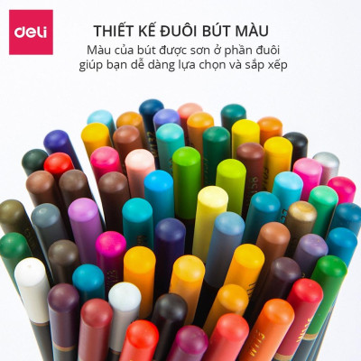 Bút chì màu nước cao cấp Deli dạng cốc - 24 màu/36 màu/48màu/72 màu - 68100/68101/68102/68114