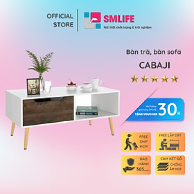 Bàn trà bằng gỗ chất lượng cho phòng khách SMLIFE Cabaji