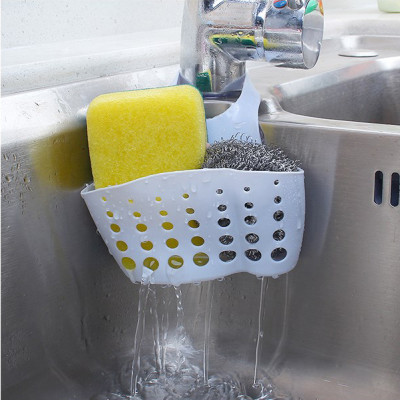 Giỏ Treo Đựng Dụng Cụ Rửa Chén Bằng Silicon Gắn Vòi Nước Bồn Rửa Có Móc Cài Quai, Lỗ Thoát Nước Tiện Lợi - Túi, Giỏ Treo Bồn Rửa Chén Bát- Giỏ Nhựa Đựng Đồ Mini