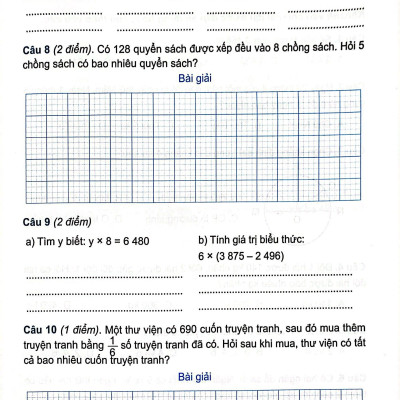 Bộ Đề Kiểm Tra Toán Lớp 3 - Tập 2