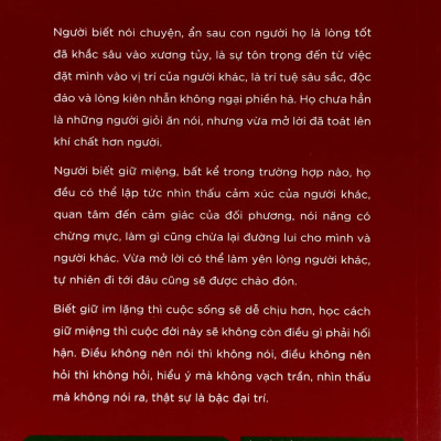 Nói Chuyện Là Bản Năng, Giữ Miệng Là Tu Dưỡng, Im Lặng Là Trí Tuệ (Tái Bản)