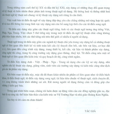 Từ Điển Xây Dựng Anh - Việt - Pháp - Nga - Trung (Tác giả Nguyễn Huy Côn)