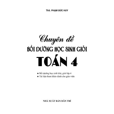 Sách - Chuyên Đề Bồi Dưỡng Học Sinh Giỏi Toán 4 - KV