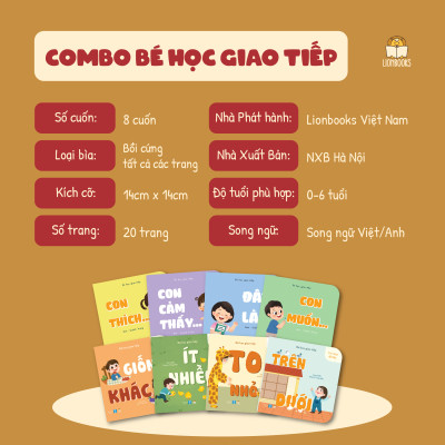 Sách - Combo Bé Học Giao Tiếp - Bộ 8 cuốn giấy Bồi cứng