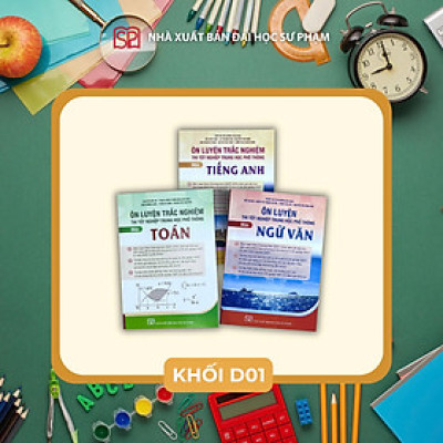 Sách - Combo Ôn luyện thi tốt nghiệp THPT khối D01 (Toán, Văn, Anh)