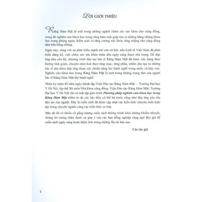 Sách - Phương Pháp Nghiên Cứu Khoa Học Trong Răng Hàm Mặt (Dùng Cho Sinh Viên Răng Hàm Mặt) (DN)