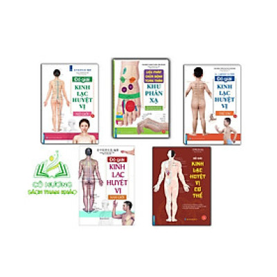 Sách - Combo 5c - Đồ giải kinh lạc huyệt vị + Liệu pháp chữa bệnh - Khu phản xạ (sách bản quyền)