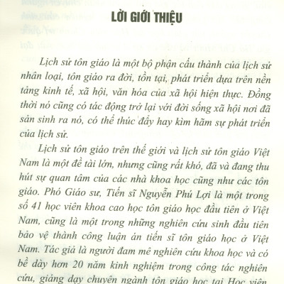 Lịch Sử Tôn Giáo Thế Giới Và Việt Nam (Tái bản) - PGS.TS. Nguyễn Phú Lợi