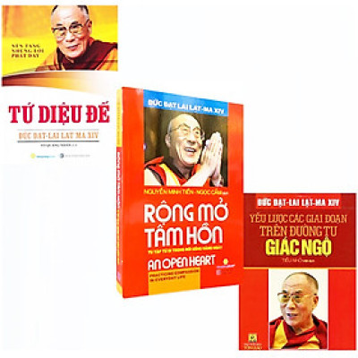 Bộ 3 Cuốn Đức Đạt - Lai Lạc - Ma XIV: Tứ Diệu Đế + Rộng Mở Tâm Hồn - Tu Tập Từ Bi Trong Đời Sống Hằng Ngày + Yếu Lược Các Giai Đoạn Trên Đường Tu Giác Ngộ ( Song Ngữ Anh – Việt )