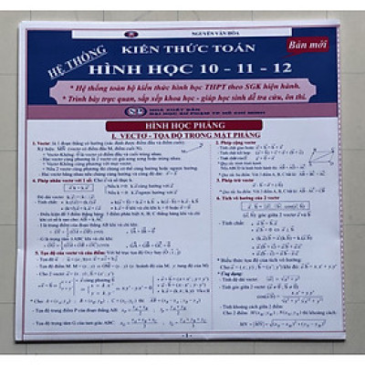 Hệ Thống Kiến Thức Hình Học 10-11-12 (bản mới - cỡ lớn)