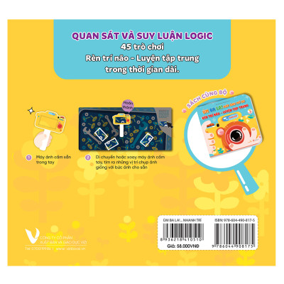 Sách - Úm Ba La! Máy ảnh mở ra! RÈN TRÍ NÃO - LUYỆN TẠP TRUNG - Nhanh trí - Sách tương tác - Dành cho trẻ 3+
