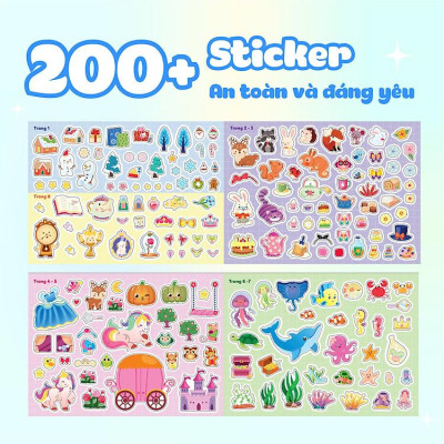 Công chúa Cherry Sách bóc dán sticker cho bé gái