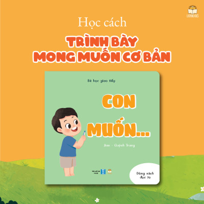 Sách - Bộ Bé Học Giao Tiếp 4 cuốn - Bồi cứng & Song ngữ Việt-Anh