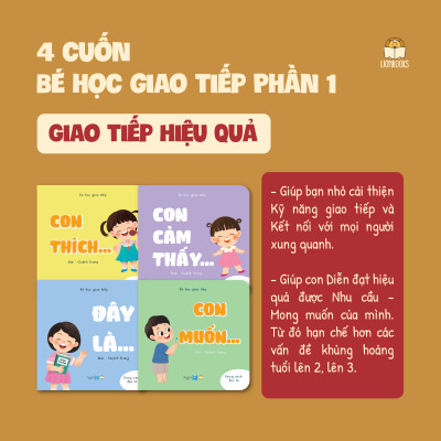 Sách - Combo Bé Học Giao Tiếp - Bộ 8 cuốn giấy Bồi cứng