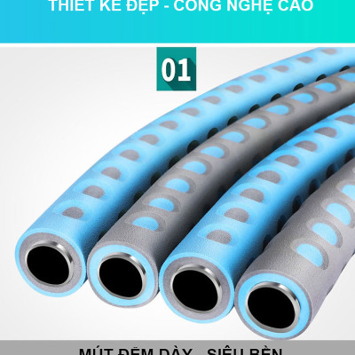 Vòng Lắc Eo Giảm Mỡ Bụng Ống Thép Bọc Mút Xốp - Tùy Chỉnh Độ Nặng - Chính Hãng miDoctor