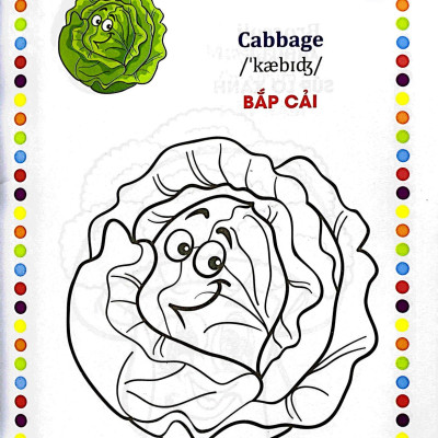 Bé Tập Tô Màu - Song Ngữ Anh-Việt - Rau, Củ, Quả