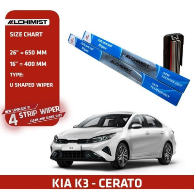 Combo 2 Gạt Mưa Xe Ô tô KIA Loại Silicon 4 Lưỡi Cao Cấp, Thiết Kế Thông Minh, Gạt Êm Và Sạch Hơn